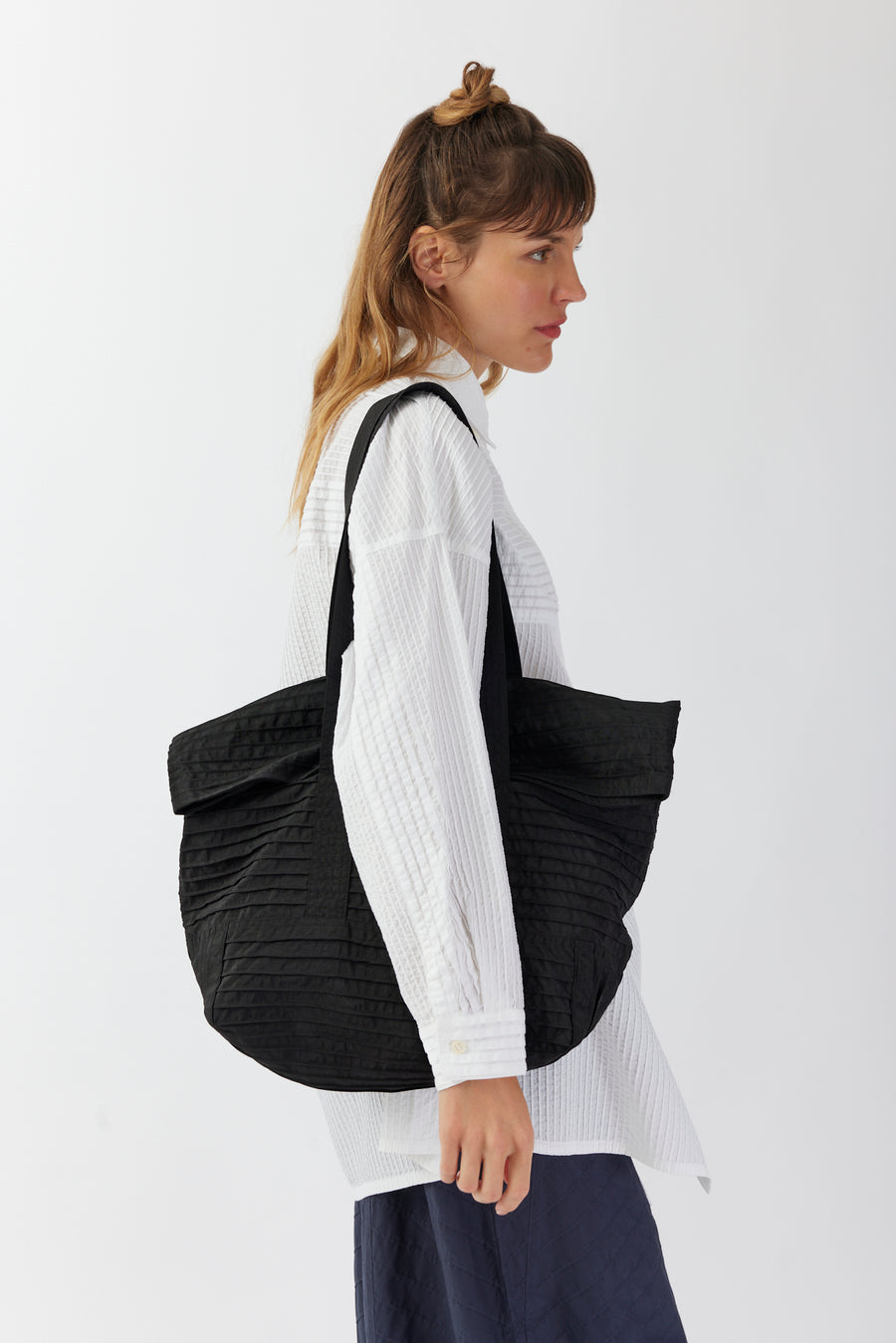 FOLDOVER NYLON TOTE BAG