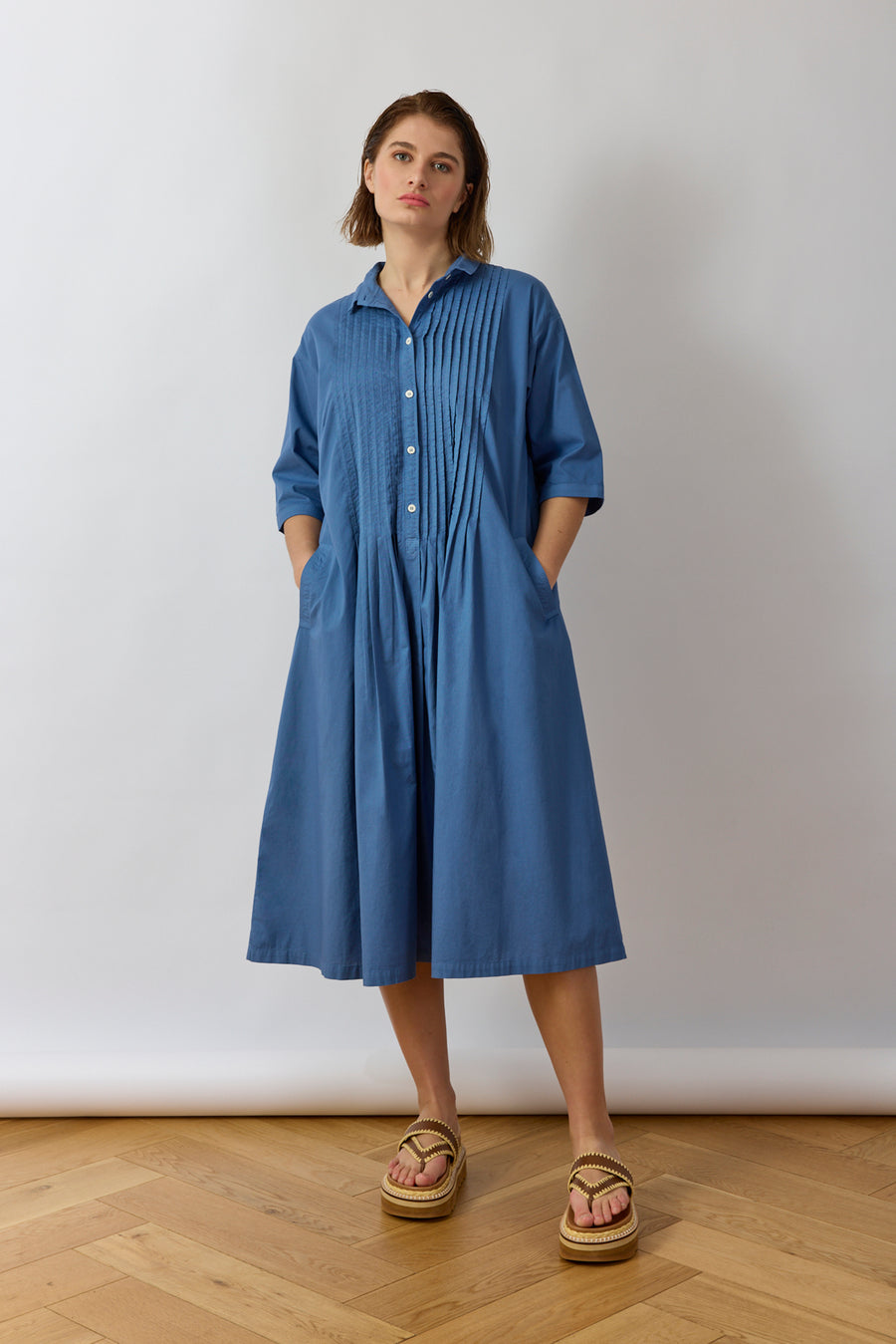 CALICO SHIRT DRESS