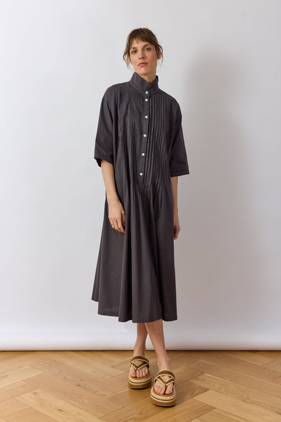 CALICO SHIRT DRESS