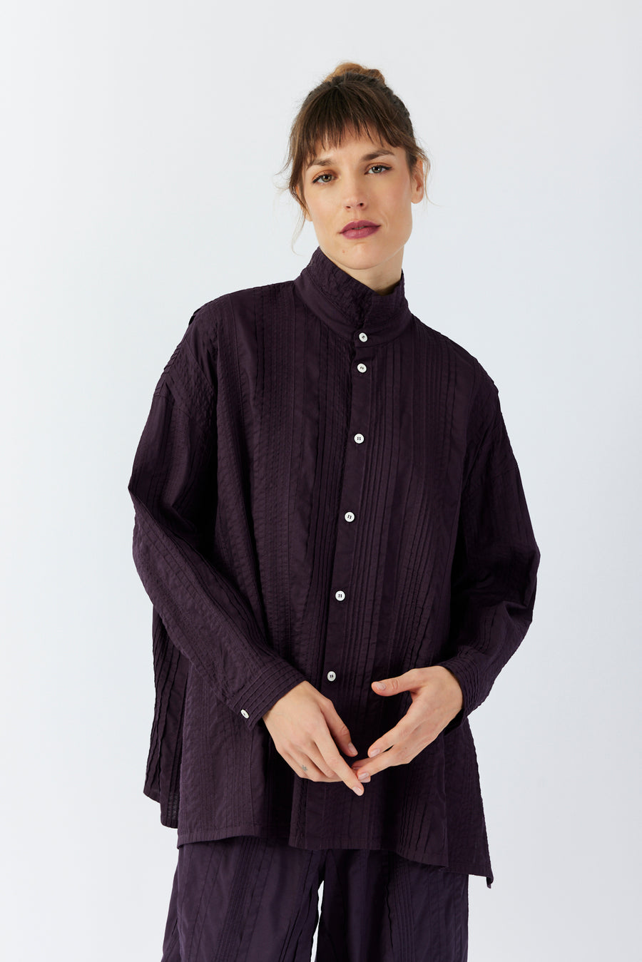 PLEATED OVERSHIRT