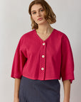 YOMYAKU COLLARLESS SHIRT