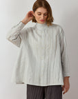 PLEATED OVERSHIRT