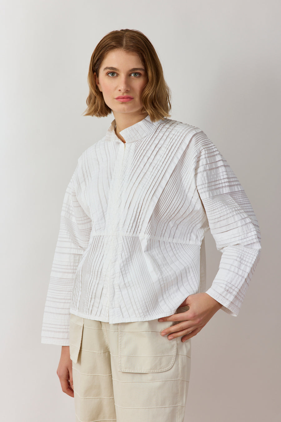 THICK PLEAT OVERSHIRT