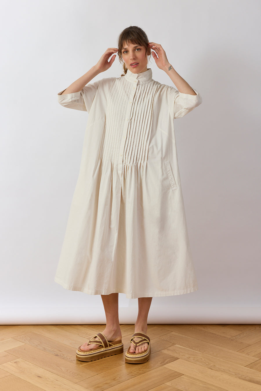 CALICO SHIRT DRESS