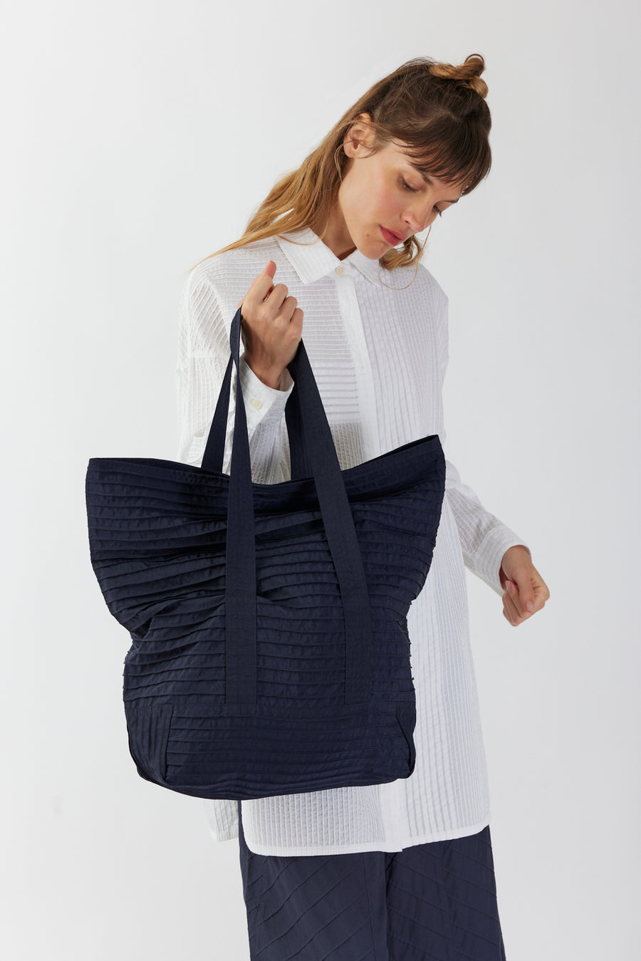 FOLDOVER NYLON TOTE BAG