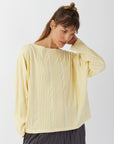 COTTON JERSEY PINTUCK BOATNECK TOP