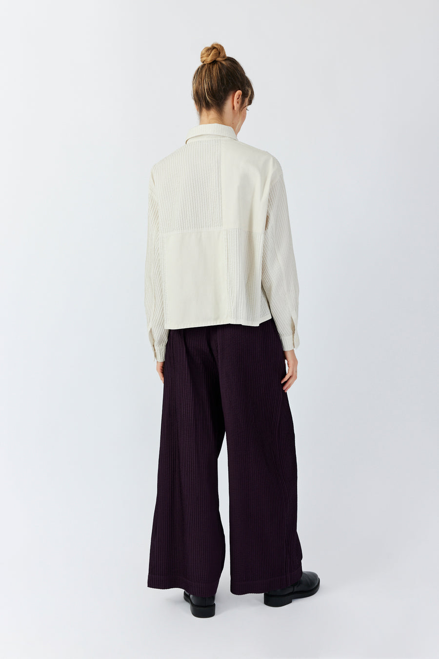 SOFT TWILL PINTUCK TROUSERS