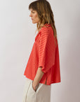 SPLIT-NECK COTTON JERSEY TOP