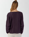 COTTON JERSEY PINTUCK BOATNECK TOP