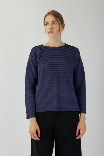 COTTON JERSEY ROUND NECK PULLOVER