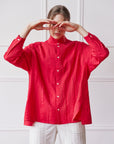 PLEATED OVERSHIRT