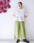 SOFT TWILL PINTUCK TROUSERS