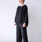 PINTUCK COTTON JERSEY TROUSER