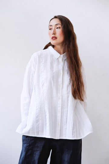 PLEATED OVERSHIRT