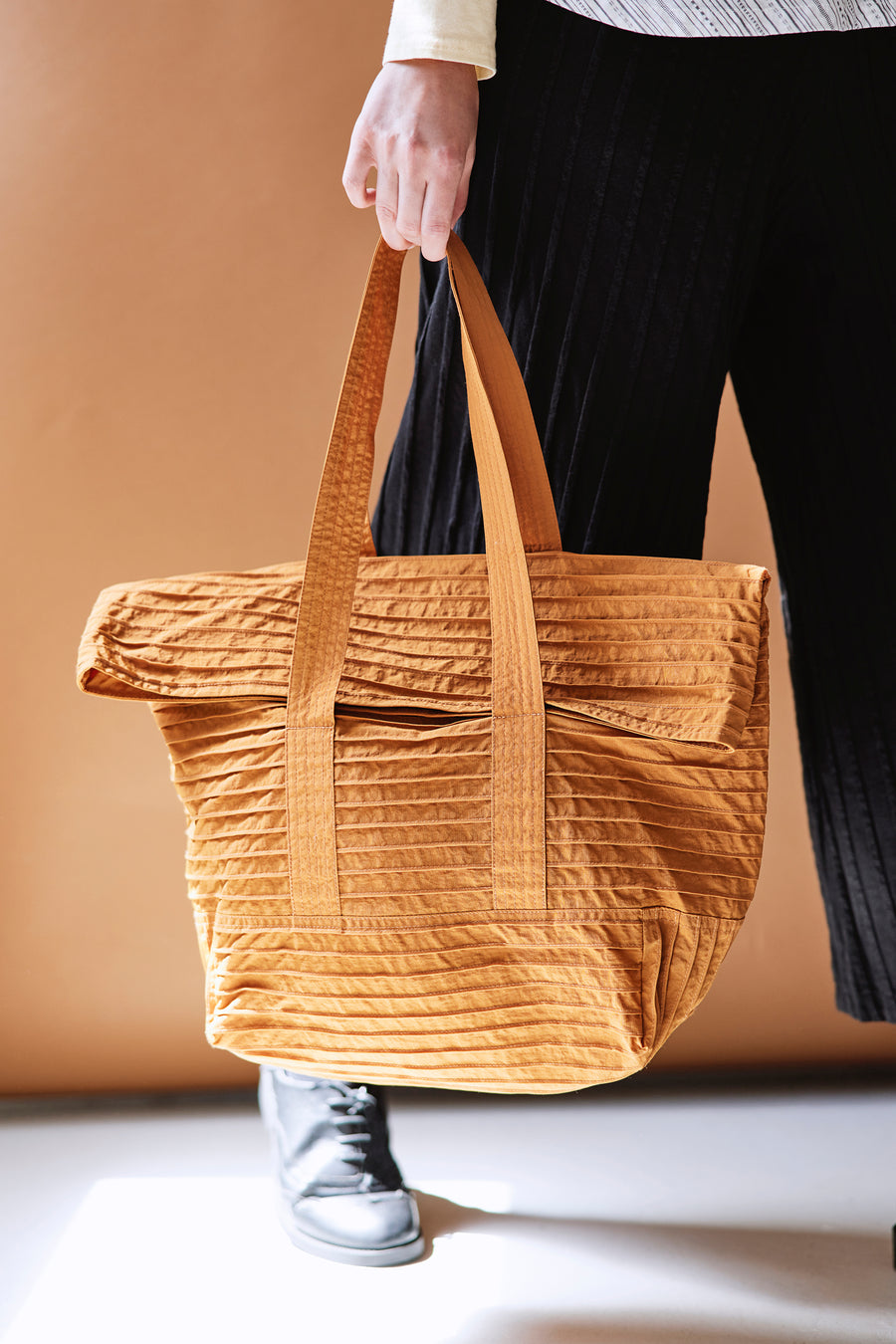 FOLDOVER NYLON TOTE BAG