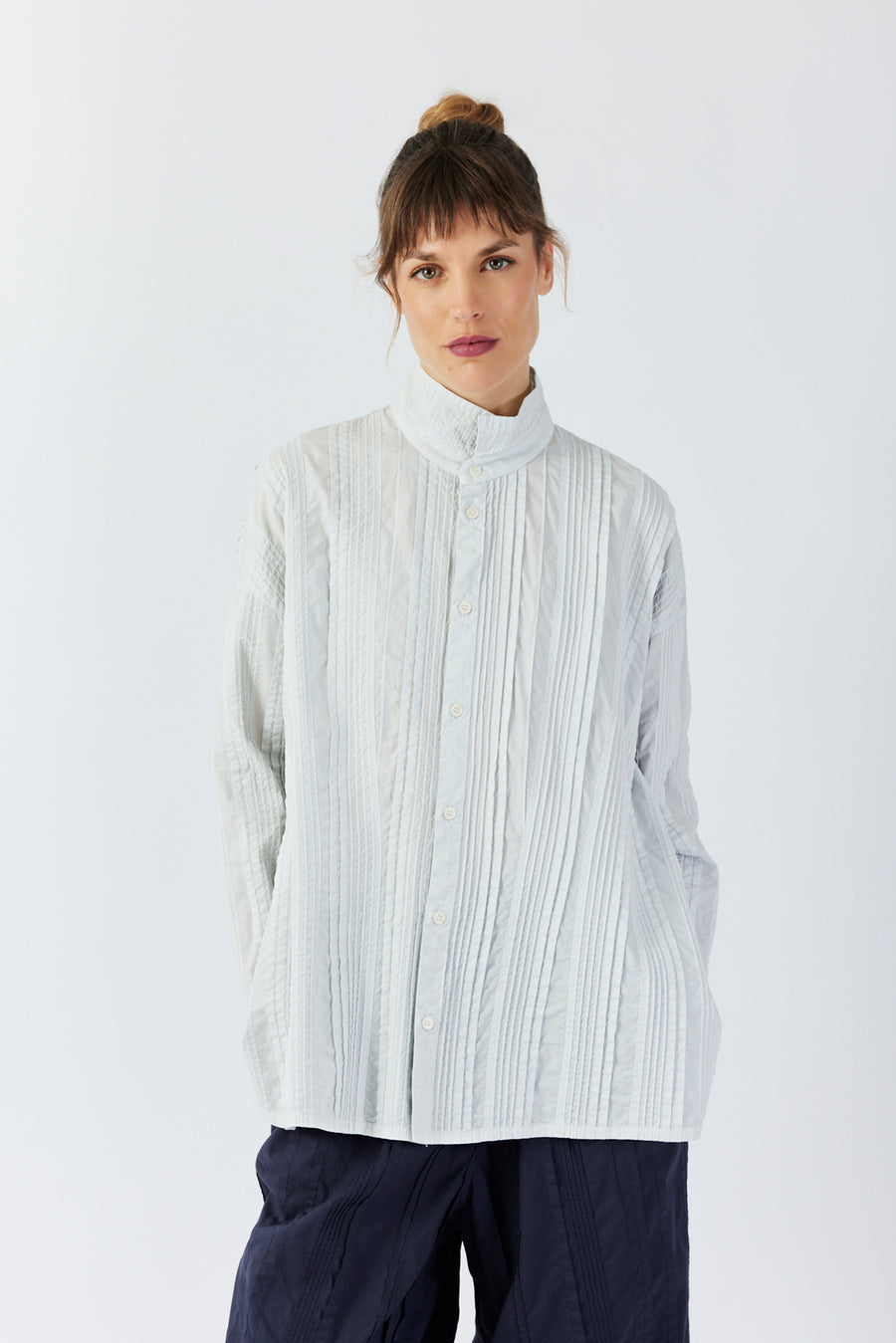 PLEATED OVERSHIRT